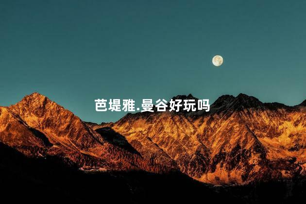 芭堤雅.曼谷好玩吗
