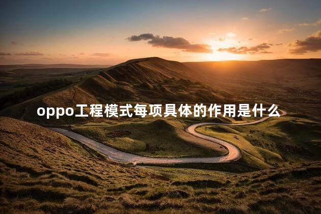 oppo工程模式每项具体的作用是什么，oppo工程模式是什么