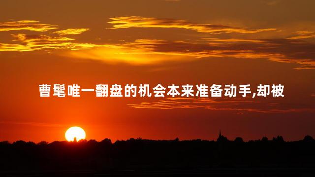 曹髦唯一翻盘的机会本来准备动手，却被司马昭识破了