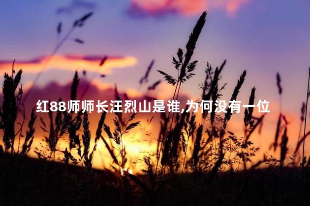 红88师师长汪烈山是谁，为何没有一位亲人去祭奠他